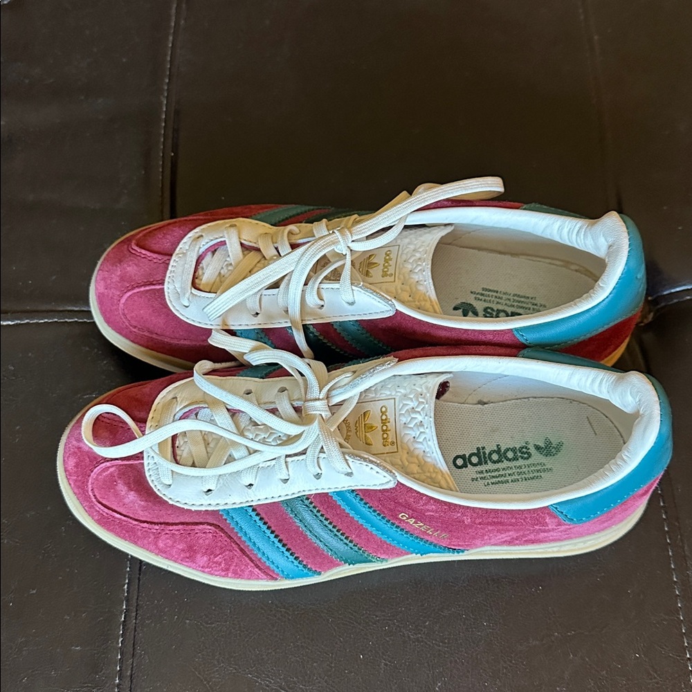 Adidas Gazelle Maroon and Green Sneakers